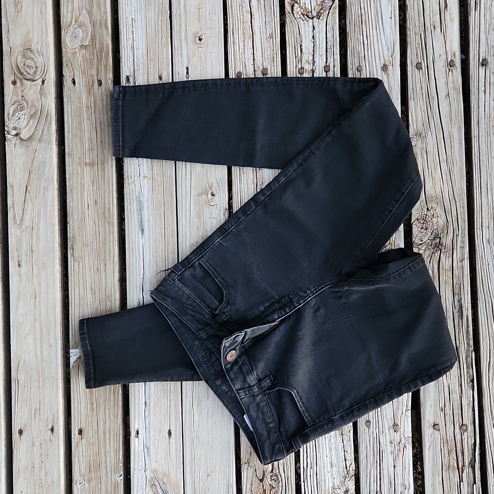 American Eagle Black Hi-Rise Jegging Skinny Jeans Size 8 Long